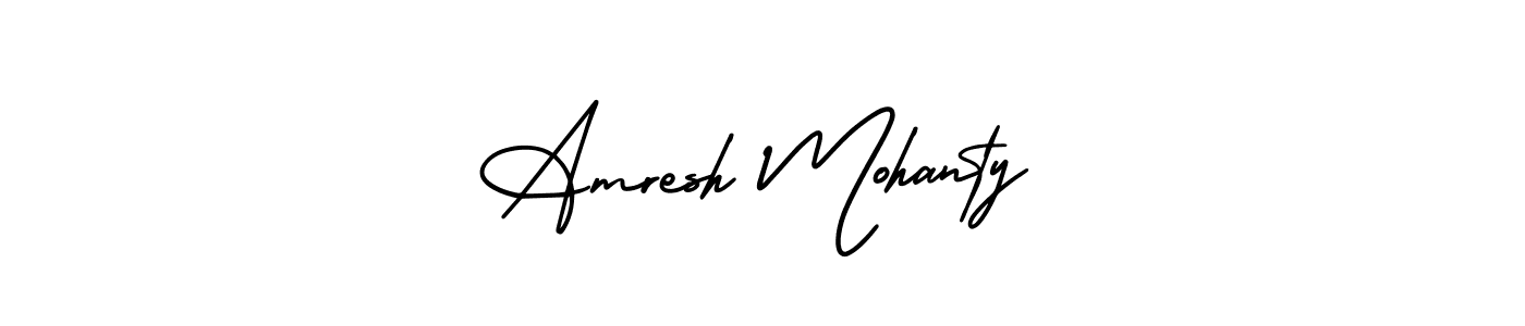 You should practise on your own different ways (AmerikaSignatureDemo-Regular) to write your name (Amresh Mohanty) in signature. don't let someone else do it for you. Amresh Mohanty signature style 3 images and pictures png