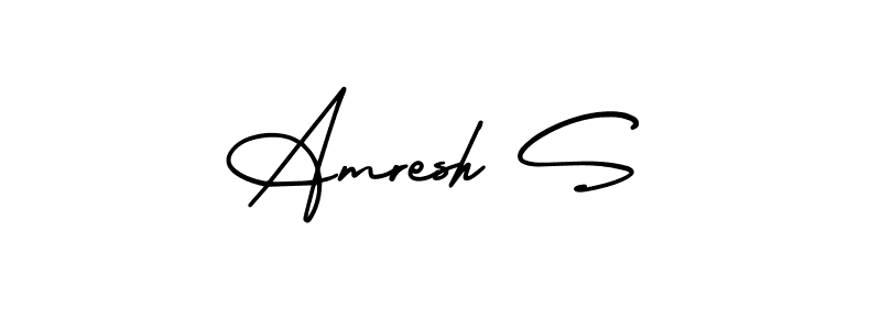 How to Draw Amresh S signature style? AmerikaSignatureDemo-Regular is a latest design signature styles for name Amresh S. Amresh S signature style 3 images and pictures png