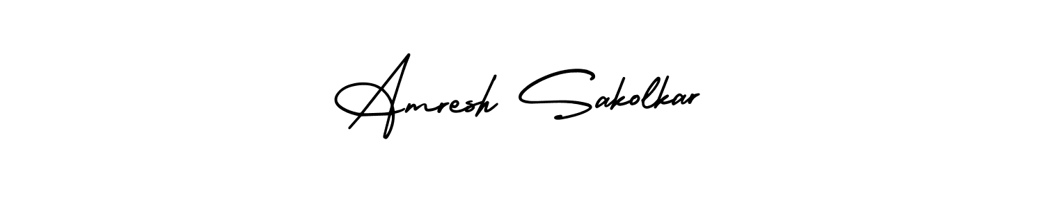 Make a beautiful signature design for name Amresh Sakolkar. With this signature (AmerikaSignatureDemo-Regular) style, you can create a handwritten signature for free. Amresh Sakolkar signature style 3 images and pictures png