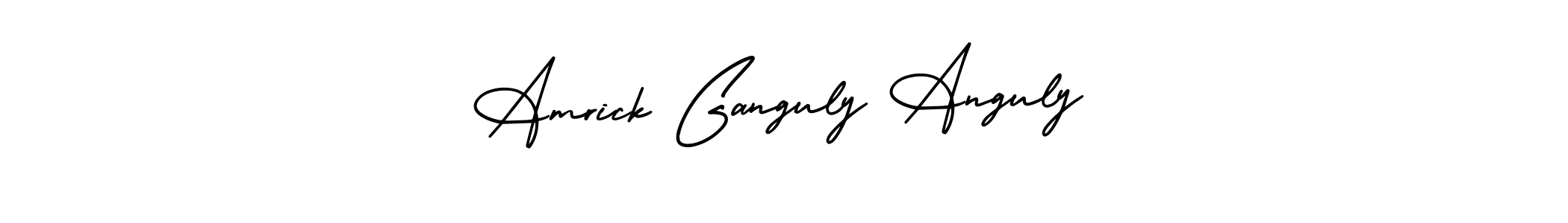 The best way (AmerikaSignatureDemo-Regular) to make a short signature is to pick only two or three words in your name. The name Amrick Ganguly Anguly include a total of six letters. For converting this name. Amrick Ganguly Anguly signature style 3 images and pictures png