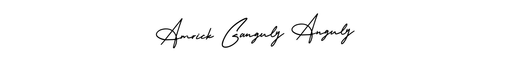 The best way (AmerikaSignatureDemo-Regular) to make a short signature is to pick only two or three words in your name. The name Amrick Ganguly Anguly include a total of six letters. For converting this name. Amrick Ganguly Anguly signature style 3 images and pictures png