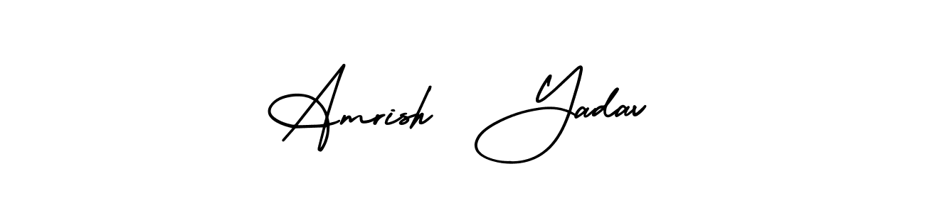 if you are searching for the best signature style for your name Amrish  Yadav. so please give up your signature search. here we have designed multiple signature styles  using AmerikaSignatureDemo-Regular. Amrish  Yadav signature style 3 images and pictures png