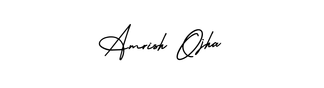 Make a beautiful signature design for name Amrish Ojha. With this signature (AmerikaSignatureDemo-Regular) style, you can create a handwritten signature for free. Amrish Ojha signature style 3 images and pictures png