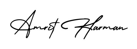 Designed for modern professionals: Amrit Harman name signature crafted with AmerikaSignatureDemo-Regular script. Ready for digital PDF workflows. Amrit Harman signature style 3 images and pictures png
