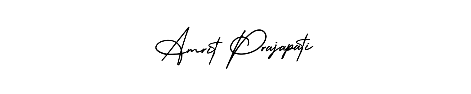 You should practise on your own different ways (AmerikaSignatureDemo-Regular) to write your name (Amrit Prajapati) in signature. don't let someone else do it for you. Amrit Prajapati signature style 3 images and pictures png