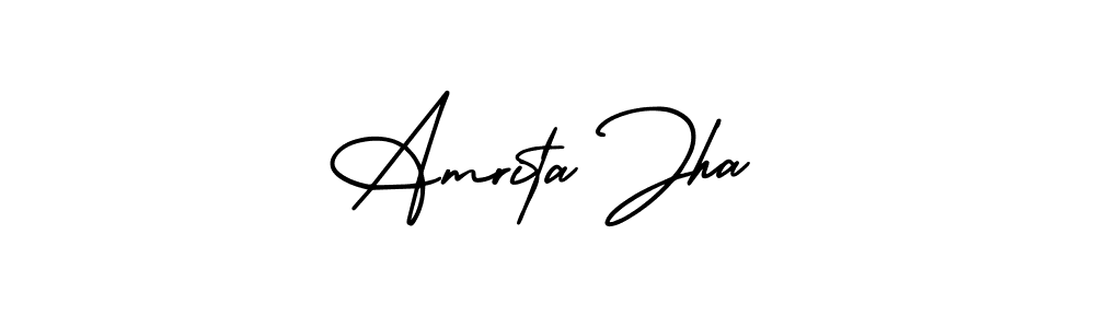 How to make Amrita Jha name signature. Use AmerikaSignatureDemo-Regular style for creating short signs online. This is the latest handwritten sign. Amrita Jha signature style 3 images and pictures png