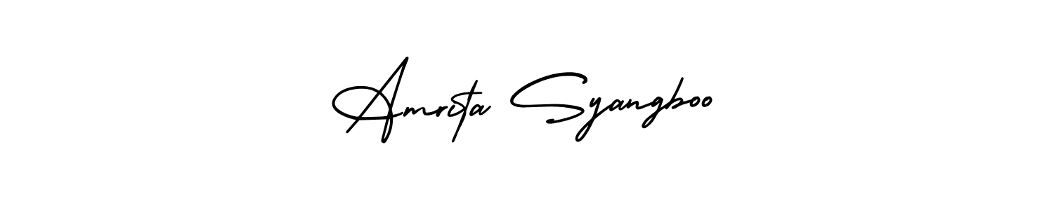 Make a short Amrita Syangboo signature style. Manage your documents anywhere anytime using AmerikaSignatureDemo-Regular. Create and add eSignatures, submit forms, share and send files easily. Amrita Syangboo signature style 3 images and pictures png