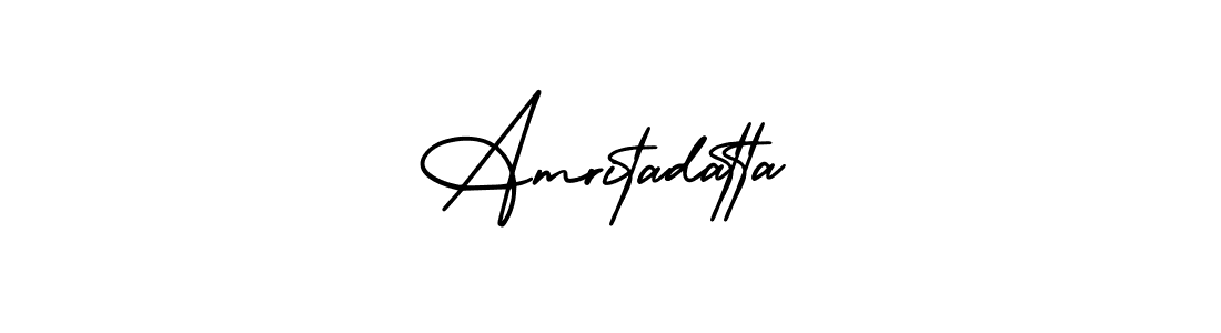 How to make Amritadatta name signature. Use AmerikaSignatureDemo-Regular style for creating short signs online. This is the latest handwritten sign. Amritadatta signature style 3 images and pictures png