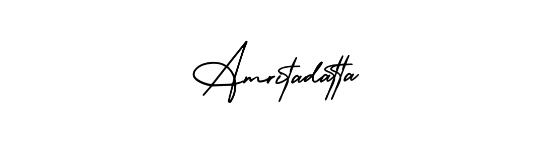 How to make Amritadatta name signature. Use AmerikaSignatureDemo-Regular style for creating short signs online. This is the latest handwritten sign. Amritadatta signature style 3 images and pictures png