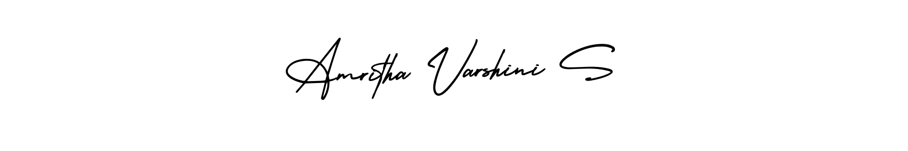 Make a short Amritha Varshini S signature style. Manage your documents anywhere anytime using AmerikaSignatureDemo-Regular. Create and add eSignatures, submit forms, share and send files easily. Amritha Varshini S signature style 3 images and pictures png