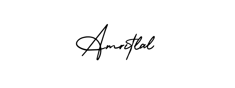 How to make Amritlal name signature. Use AmerikaSignatureDemo-Regular style for creating short signs online. This is the latest handwritten sign. Amritlal signature style 3 images and pictures png