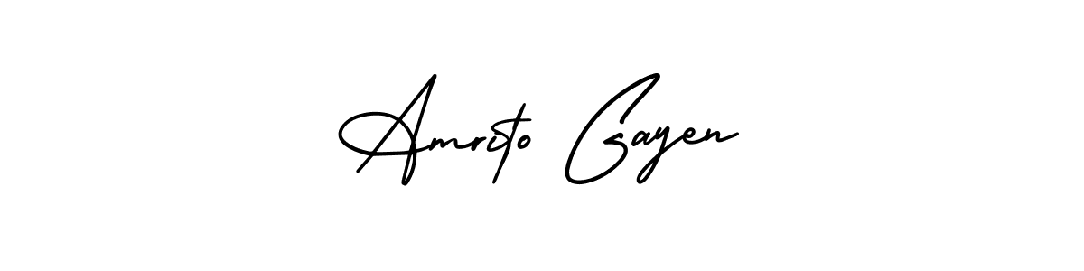 This is the best signature style for the Amrito Gayen name. Also you like these signature font (AmerikaSignatureDemo-Regular). Mix name signature. Amrito Gayen signature style 3 images and pictures png