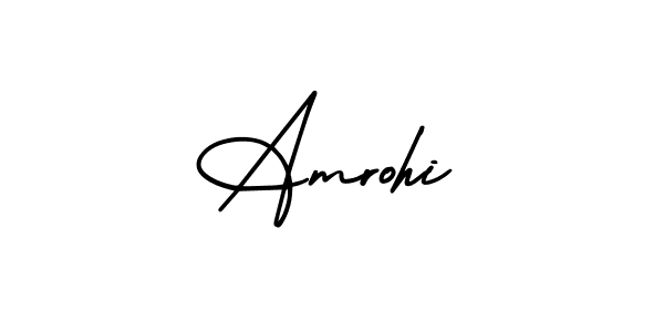Use a signature maker to create a handwritten signature online. With this signature software, you can design (AmerikaSignatureDemo-Regular) your own signature for name Amrohi. Amrohi signature style 3 images and pictures png