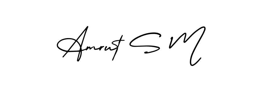 It looks lik you need a new signature style for name Amrut S M. Design unique handwritten (AmerikaSignatureDemo-Regular) signature with our free signature maker in just a few clicks. Amrut S M signature style 3 images and pictures png