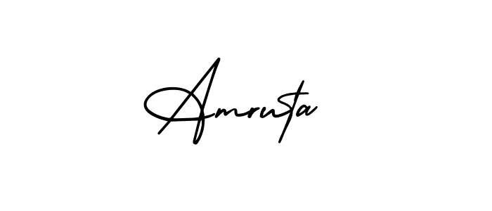 You should practise on your own different ways (AmerikaSignatureDemo-Regular) to write your name (Amruta ) in signature. don't let someone else do it for you. Amruta  signature style 3 images and pictures png
