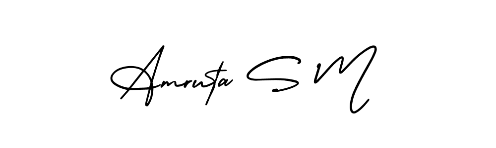 Make a beautiful signature design for name Amruta S M. With this signature (AmerikaSignatureDemo-Regular) style, you can create a handwritten signature for free. Amruta S M signature style 3 images and pictures png