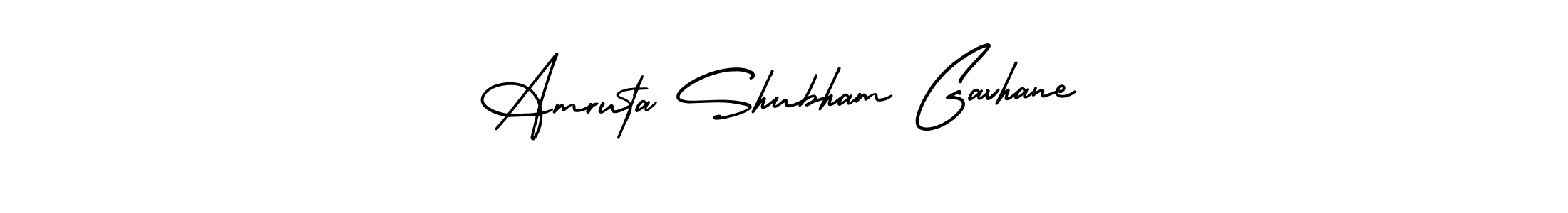 Amruta Shubham Gavhane stylish signature style. Best Handwritten Sign (AmerikaSignatureDemo-Regular) for my name. Handwritten Signature Collection Ideas for my name Amruta Shubham Gavhane. Amruta Shubham Gavhane signature style 3 images and pictures png