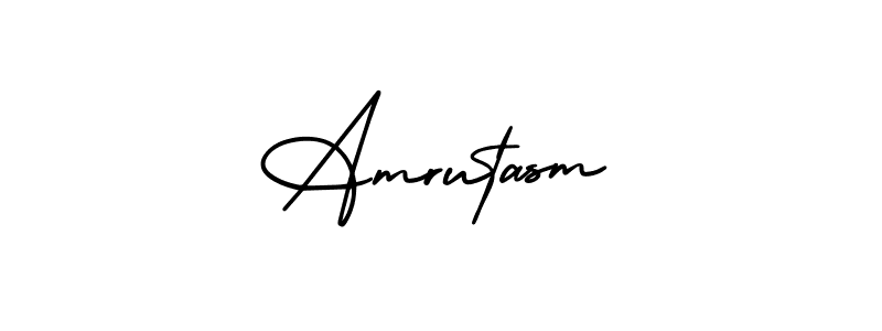 You can use this online signature creator to create a handwritten signature for the name Amrutasm. This is the best online autograph maker. Amrutasm signature style 3 images and pictures png