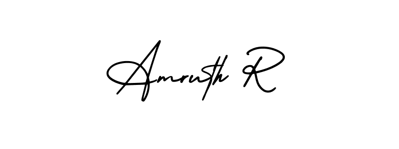 Make a beautiful signature design for name Amruth R. With this signature (AmerikaSignatureDemo-Regular) style, you can create a handwritten signature for free. Amruth R signature style 3 images and pictures png