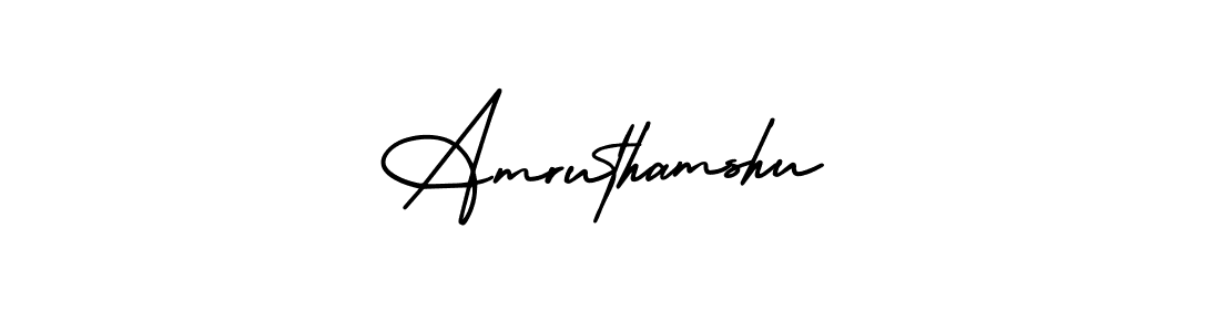 How to make Amruthamshu name signature. Use AmerikaSignatureDemo-Regular style for creating short signs online. This is the latest handwritten sign. Amruthamshu signature style 3 images and pictures png