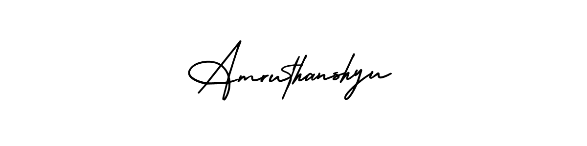 The best way (AmerikaSignatureDemo-Regular) to make a short signature is to pick only two or three words in your name. The name Amruthanshyu include a total of six letters. For converting this name. Amruthanshyu signature style 3 images and pictures png