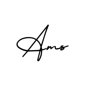 Use a signature maker to create a handwritten signature online. With this signature software, you can design (AmerikaSignatureDemo-Regular) your own signature for name Ams. Ams signature style 3 images and pictures png