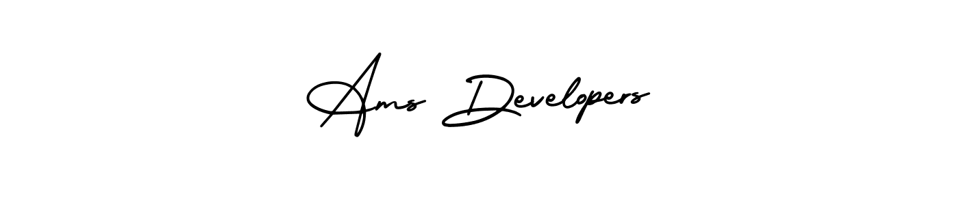 How to Draw Ams Developers signature style? AmerikaSignatureDemo-Regular is a latest design signature styles for name Ams Developers. Ams Developers signature style 3 images and pictures png
