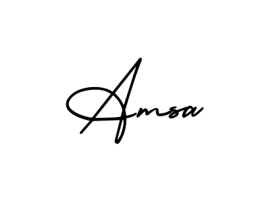Use a signature maker to create a handwritten signature online. With this signature software, you can design (AmerikaSignatureDemo-Regular) your own signature for name Amsa. Amsa signature style 3 images and pictures png