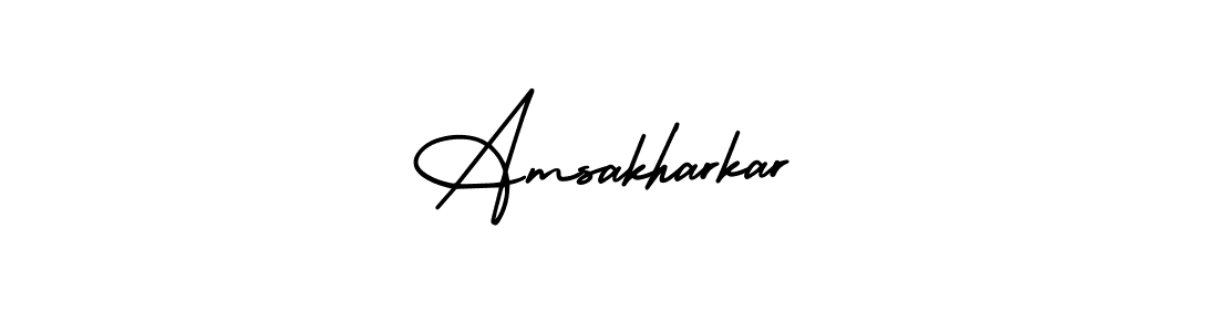 How to make Amsakharkar name signature. Use AmerikaSignatureDemo-Regular style for creating short signs online. This is the latest handwritten sign. Amsakharkar signature style 3 images and pictures png