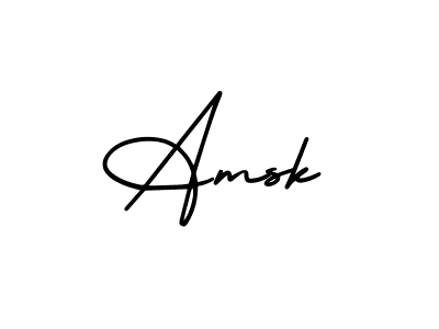 Use a signature maker to create a handwritten signature online. With this signature software, you can design (AmerikaSignatureDemo-Regular) your own signature for name Amsk. Amsk signature style 3 images and pictures png