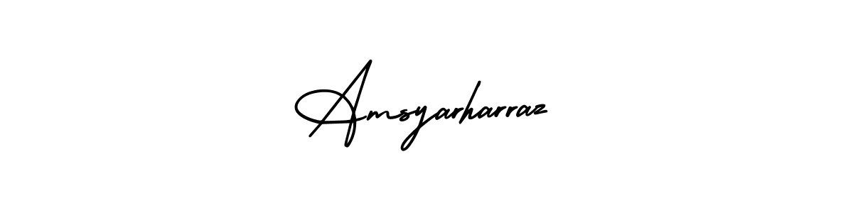 How to make Amsyarharraz signature? AmerikaSignatureDemo-Regular is a professional autograph style. Create handwritten signature for Amsyarharraz name. Amsyarharraz signature style 3 images and pictures png