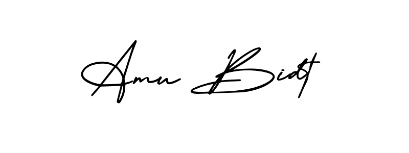 AmerikaSignatureDemo-Regular is a professional signature style that is perfect for those who want to add a touch of class to their signature. It is also a great choice for those who want to make their signature more unique. Get Amu Bidt name to fancy signature for free. Amu Bidt signature style 3 images and pictures png