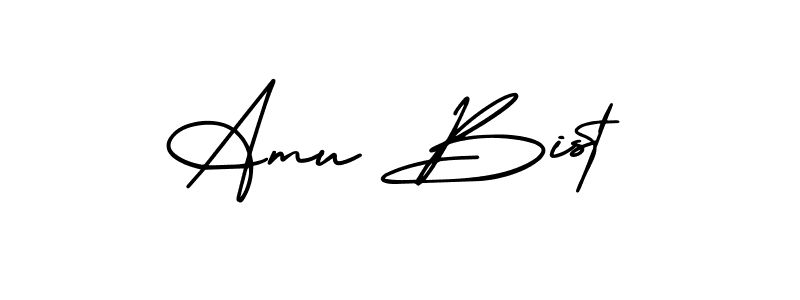 How to make Amu Bist name signature. Use AmerikaSignatureDemo-Regular style for creating short signs online. This is the latest handwritten sign. Amu Bist signature style 3 images and pictures png