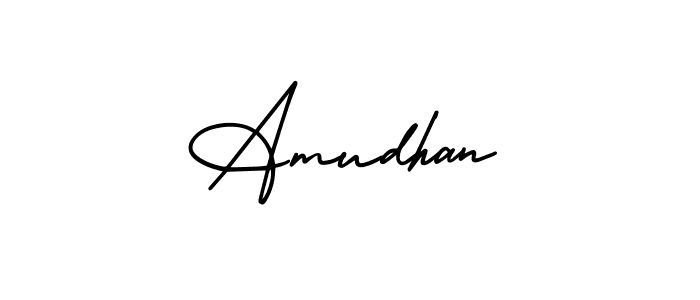 Use a signature maker to create a handwritten signature online. With this signature software, you can design (AmerikaSignatureDemo-Regular) your own signature for name Amudhan. Amudhan signature style 3 images and pictures png
