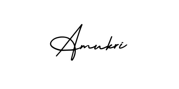 How to make Amukri name signature. Use AmerikaSignatureDemo-Regular style for creating short signs online. This is the latest handwritten sign. Amukri signature style 3 images and pictures png