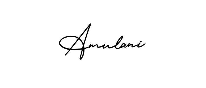 Use a signature maker to create a handwritten signature online. With this signature software, you can design (AmerikaSignatureDemo-Regular) your own signature for name Amulani. Amulani signature style 3 images and pictures png