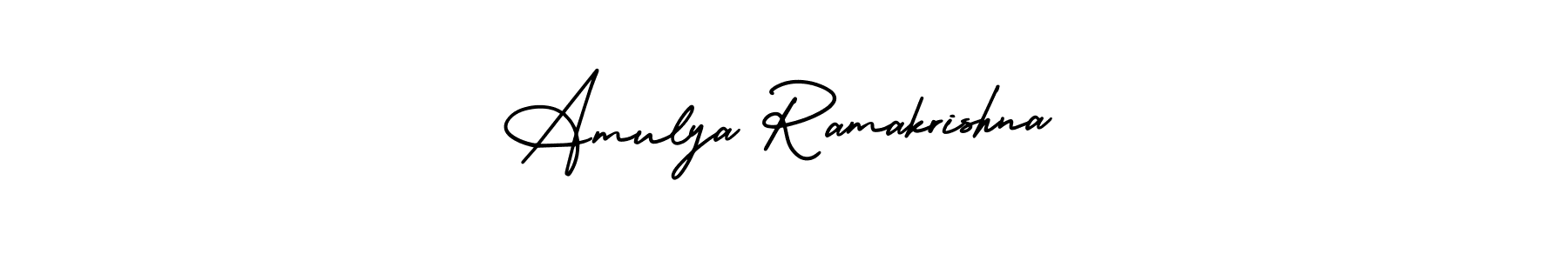 Make a beautiful signature design for name Amulya Ramakrishna. With this signature (AmerikaSignatureDemo-Regular) style, you can create a handwritten signature for free. Amulya Ramakrishna signature style 3 images and pictures png