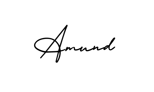 You should practise on your own different ways (AmerikaSignatureDemo-Regular) to write your name (Amund) in signature. don't let someone else do it for you. Amund signature style 3 images and pictures png