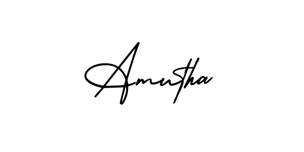 You should practise on your own different ways (AmerikaSignatureDemo-Regular) to write your name (Amutha) in signature. don't let someone else do it for you. Amutha signature style 3 images and pictures png