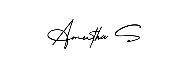 Amutha S stylish signature style. Best Handwritten Sign (AmerikaSignatureDemo-Regular) for my name. Handwritten Signature Collection Ideas for my name Amutha S. Amutha S signature style 3 images and pictures png