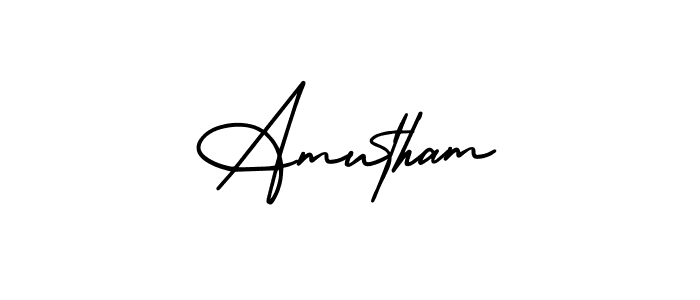 How to make Amutham name signature. Use AmerikaSignatureDemo-Regular style for creating short signs online. This is the latest handwritten sign. Amutham signature style 3 images and pictures png