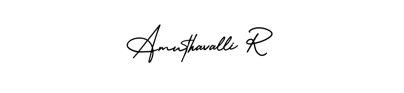 Design your own signature with our free online signature maker. With this signature software, you can create a handwritten (AmerikaSignatureDemo-Regular) signature for name Amuthavalli R. Amuthavalli R signature style 3 images and pictures png