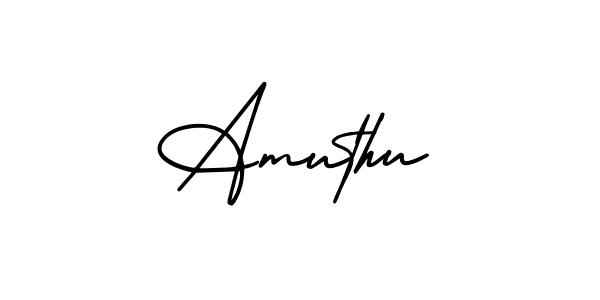 The best way (AmerikaSignatureDemo-Regular) to make a short signature is to pick only two or three words in your name. The name Amuthu include a total of six letters. For converting this name. Amuthu signature style 3 images and pictures png