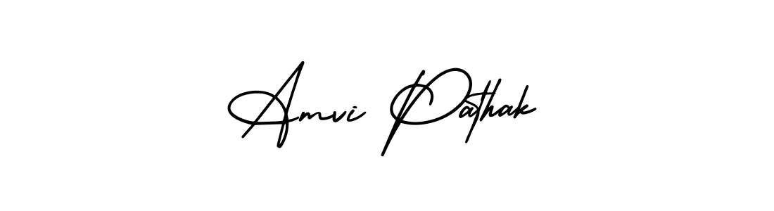 How to make Amvi Pathak name signature. Use AmerikaSignatureDemo-Regular style for creating short signs online. This is the latest handwritten sign. Amvi Pathak signature style 3 images and pictures png