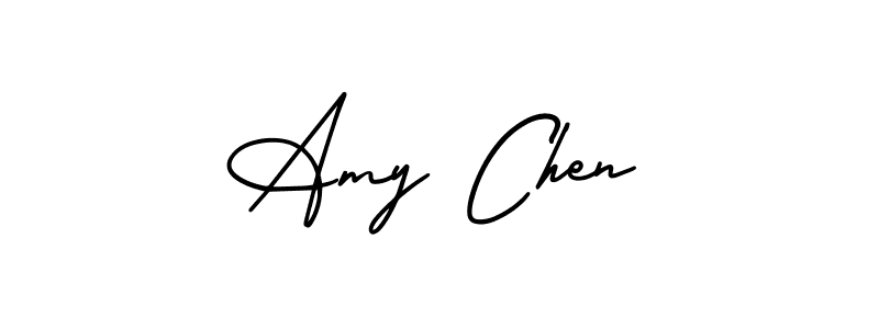 The best way (AmerikaSignatureDemo-Regular) to make a short signature is to pick only two or three words in your name. The name Amy Chen include a total of six letters. For converting this name. Amy Chen signature style 3 images and pictures png