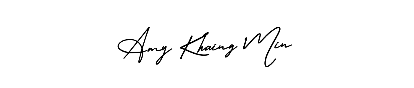 Also You can easily find your signature by using the search form. We will create Amy Khaing Min name handwritten signature images for you free of cost using AmerikaSignatureDemo-Regular sign style. Amy Khaing Min signature style 3 images and pictures png