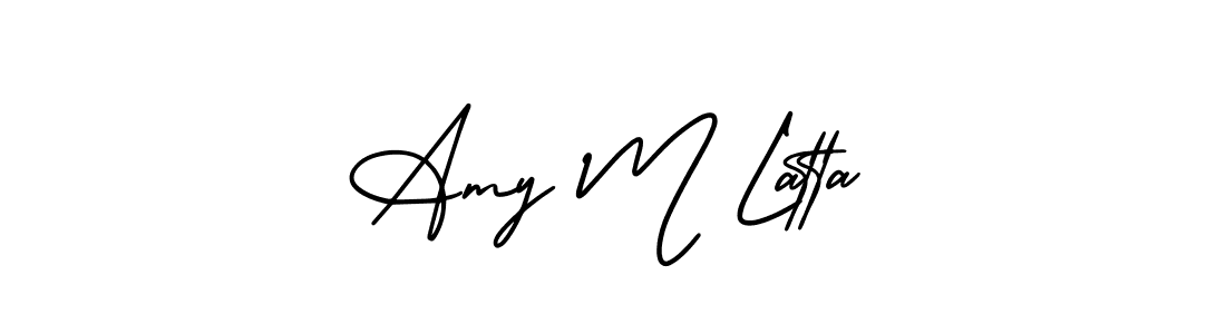 Make a beautiful signature design for name Amy M Latta. With this signature (AmerikaSignatureDemo-Regular) style, you can create a handwritten signature for free. Amy M Latta signature style 3 images and pictures png