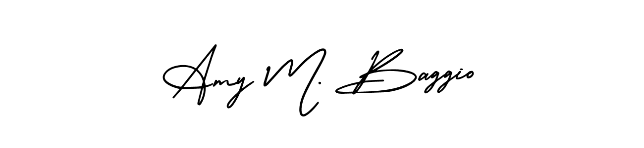 This is the best signature style for the Amy M. Baggio name. Also you like these signature font (AmerikaSignatureDemo-Regular). Mix name signature. Amy M. Baggio signature style 3 images and pictures png