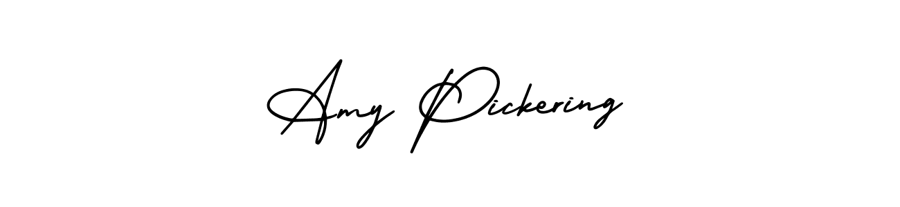 The best way (AmerikaSignatureDemo-Regular) to make a short signature is to pick only two or three words in your name. The name Amy Pickering include a total of six letters. For converting this name. Amy Pickering signature style 3 images and pictures png