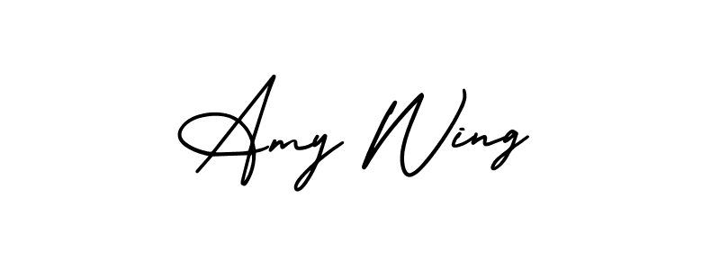 The best way (AmerikaSignatureDemo-Regular) to make a short signature is to pick only two or three words in your name. The name Amy Wing include a total of six letters. For converting this name. Amy Wing signature style 3 images and pictures png